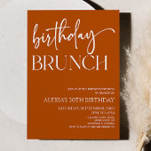 Burnt Orange Minimal Birthday Brunch Party Einladung