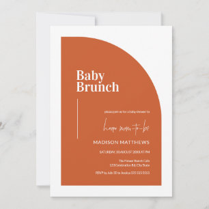 Burnt Orange Minimal Half Arch Baby Brunch Dusche Einladung