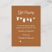 Burnt Orange Minimalistisch Baby Dusche Geschenkre Begleitkarte (Vorderseite)