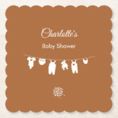 Burnt Orange Minimalistisch Boho Babydusche Untersetzer (Vorderseite)