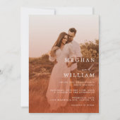 Burnt Orange Minimalistisch Foto QR Code Hochzeit Einladung (Vorderseite)