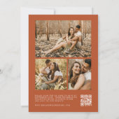 Burnt Orange Minimalistisch Foto QR Code Hochzeit Einladung (Rückseite)