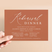 Burnt Orange Minimalistisch Probe Dinner Einladung