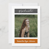 Burnt Orange Modern Block 3-Foto-Abschluss Einladung (Vorderseite)