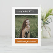 Burnt Orange Modern Block 3-Foto-Abschluss Einladung (Stehend Vorderseite)