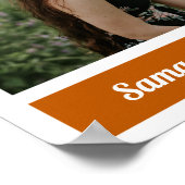 Burnt Orange Modern Block Foto Abschluss Poster (Ecke)