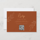 Burnt Orange Modern Boho Wedding RSVP QR Code (Vorderseite)