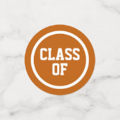 Burnt Orange Modern Circles Foto Abschluss Konfetti (Klein Vorderseite)