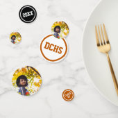 Burnt Orange Modern Circles Foto Abschluss Konfetti (Gruppe)