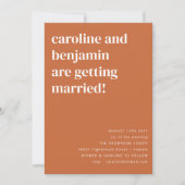 Burnt Orange Modern Minimalistisch All in One Wedd Einladung (Vorderseite)