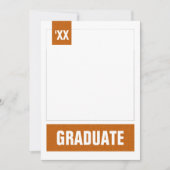 Burnt Orange Modern Textured Foto Abschluss Einladung (Vorderseite)