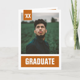 Burnt Orange Modern Textured Foto Abschluss Einladung