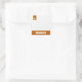 Burnt Orange Modern Textured Foto Abschluss Quadratischer Aufkleber (Tasche)