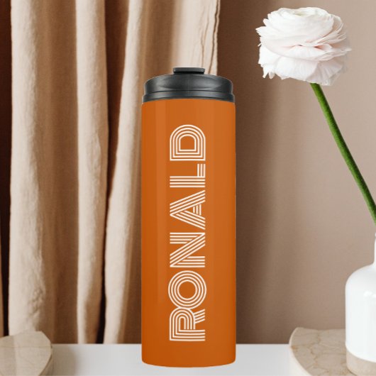 Burnt Orange Moderne Typografie Personalisiert Thermosbecher