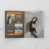 Burnt Orange Moderner Block 5-Foto-Abschluss Einladung (Innenseite)