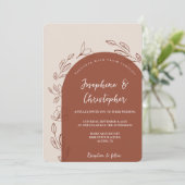 Burnt orange Moderner Blumenstrauch Einladung (Stehend Vorderseite)