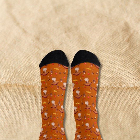 Burnt Orange Mushrooms Socken