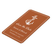 Burnt Orange Nautical Anchor Speichern Sie das Dat Magnet (Linke Seite)