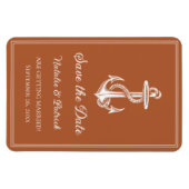 Burnt Orange Nautical Anchor Speichern Sie das Dat Magnet (Horizontal)