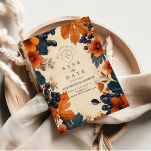 Burnt Orange & Navy Berries Hochzeit Save The Date