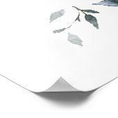 Burnt Orange Navy Blue Floral Wedding Willkommen Poster (Ecke)