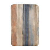 Burnt Orange Navy Dusty Blue Distressed Strip Badematte (Vorderseite Vertikal)