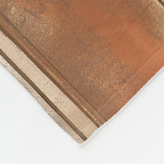 Burnt Orange Navy Dusty Blue Distressed Strip Fleecedecke (Ecke)