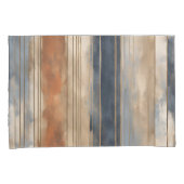 Burnt Orange Navy Dusty Blue Distressed Strip Kissenbezug (Vorderseite-Rechts)