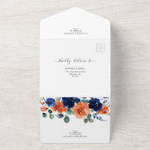 Burnt Orange Navy Royal Blue Wedding Details UAWG All In One Einladung (Außenbereich)