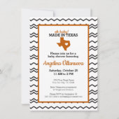 Burnt Orange Oh Baby! Zickzack Made in Texas Dusch Einladung (Vorderseite)