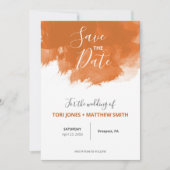 Burnt Orange Paint Swatch Wedding Save the Date (Vorderseite)