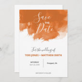 Burnt Orange Paint Swatch Wedding Save the Date (Vorne/Hinten)