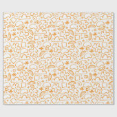 Burnt Orange Pastel Doodle Muster Geschenkpapier (Flach)