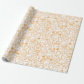 Burnt Orange Pastel Doodle Muster Geschenkpapier (Ungerollt)
