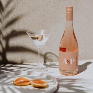 Burnt Orange Peach Typografy Polterabend Schaumweinetikett