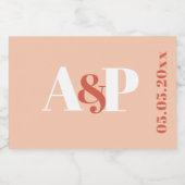 Burnt Orange Peach Typografy Polterabend Schaumweinetikett (Einzelnes Label)