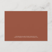 Burnt Orange Peonies Blumenwerk Hochzeit Begleitkarte (Rückseite)