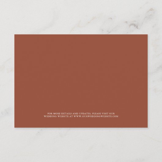 Burnt Orange Peonies Blumenwerk Hochzeit Begleitkarte (Rückseite)