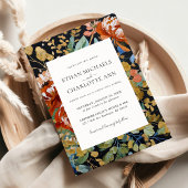 Burnt Orange Peony Floral Painting QR Code Hochzei Einladung