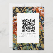Burnt Orange Peony Floral Painting QR Code Hochzei Einladung (Rückseite)