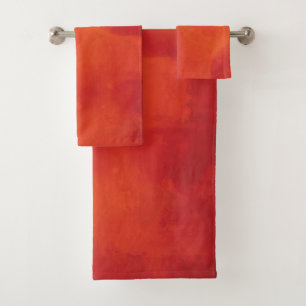 Burnt Orange Persimmon Leaf Abtract Herbst Badhandtuch Set