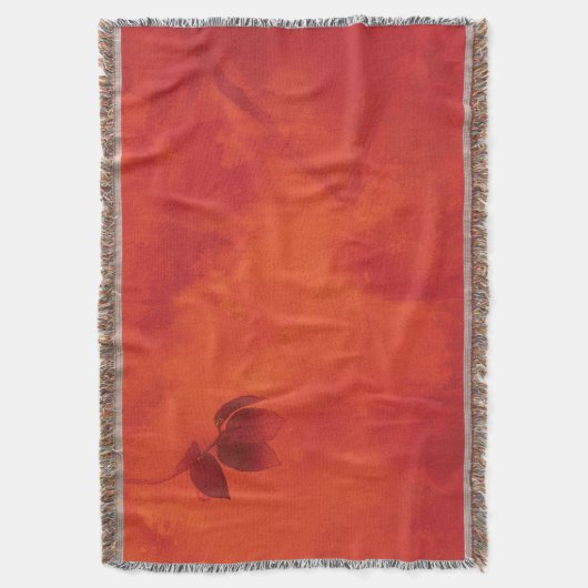 Burnt Orange Persimmon Leaf Abtract Herbst Decke (Vorderseite Vertikal)