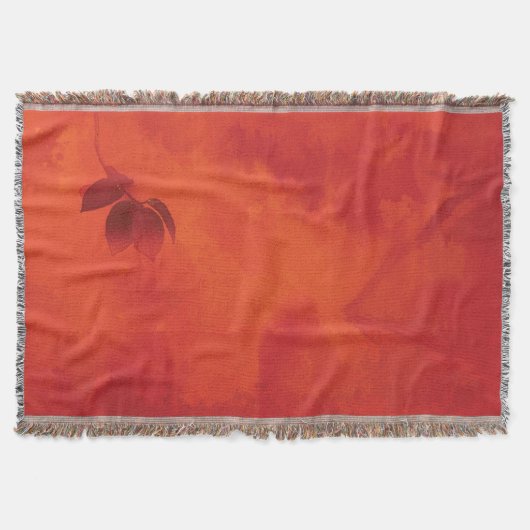 Burnt Orange Persimmon Leaf Abtract Herbst Decke (Vorderseite)