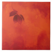 Burnt Orange Persimmon Leaf Abtract Herbst Fliese (Vorderseite)