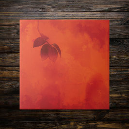 Burnt Orange Persimmon Leaf Abtract Herbst Fliese