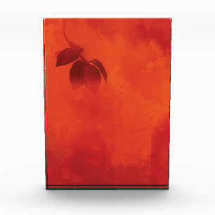 Burnt Orange Persimmon Leaf Abtract Herbst Fotoblock