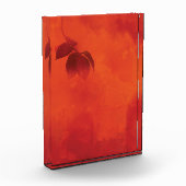 Burnt Orange Persimmon Leaf Abtract Herbst Fotoblock (Links)
