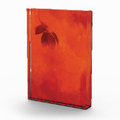 Burnt Orange Persimmon Leaf Abtract Herbst Fotoblock (Rechts)
