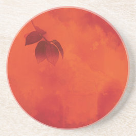 Burnt Orange Persimmon Leaf Abtract Herbst Getränkeuntersetzer