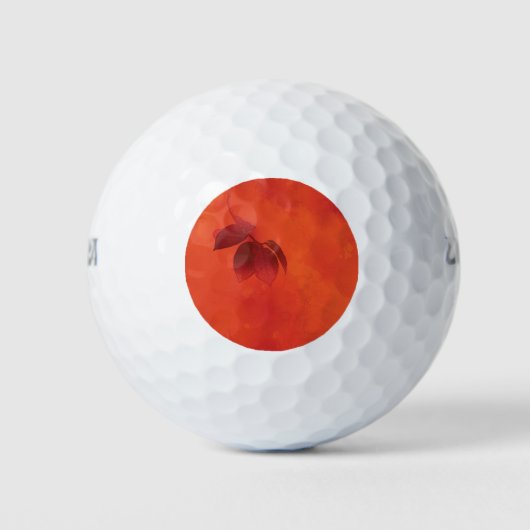 Burnt Orange Persimmon Leaf Abtract Herbst Golfball (Vorderseite)